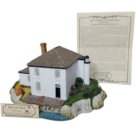 Harbour Lights Ida Lewis Rock Light RI Lime Rock HL 174 1996 123/9500 COA ID - Picture 1 of 9